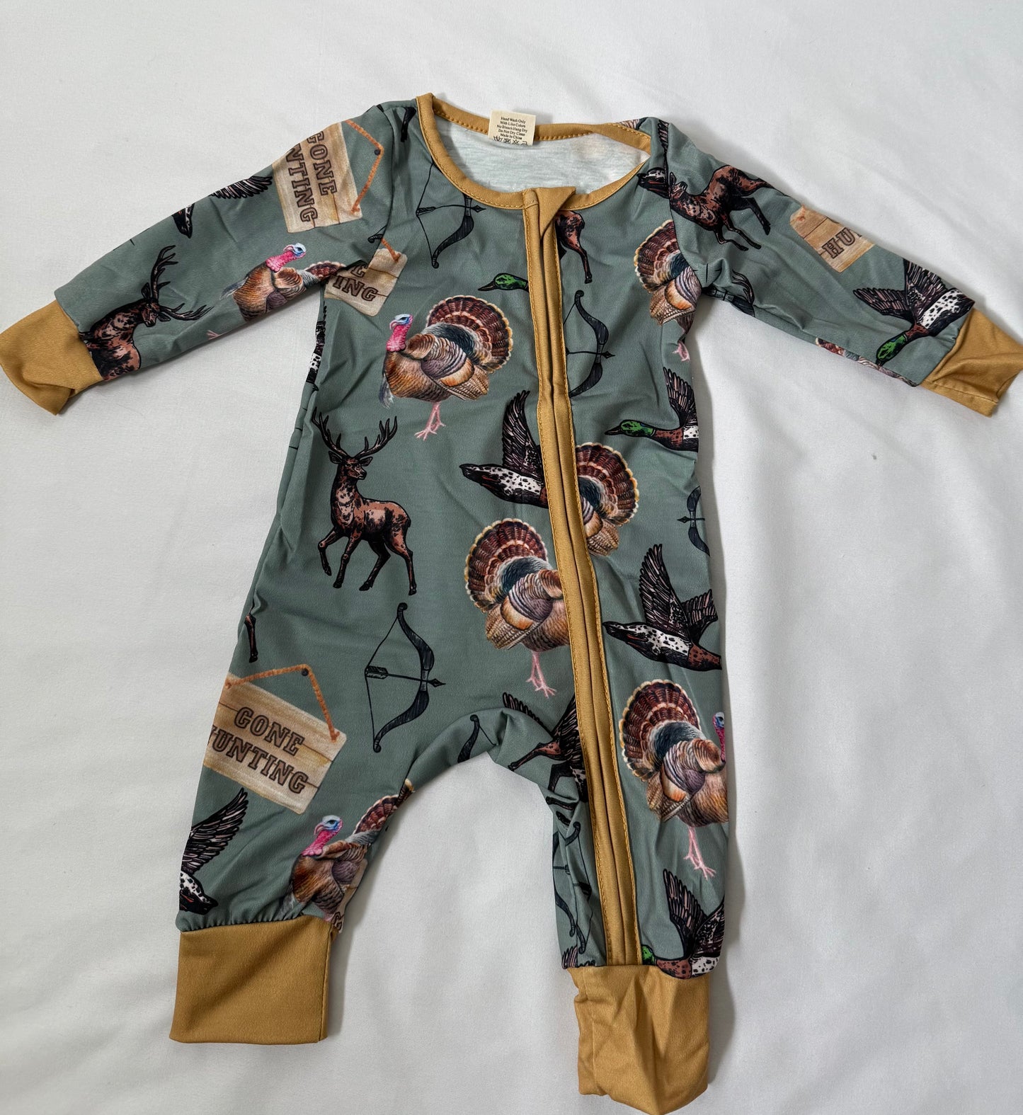 Baby Boy Gone Hunting Zip Sleeper