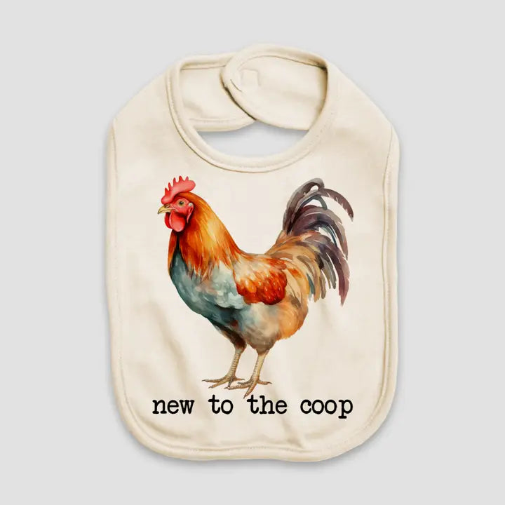 New to the Coop Rooster Natural Color Baby Bib