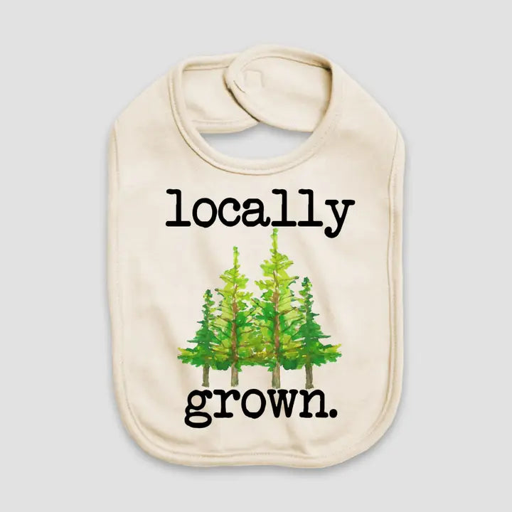 Locally Grown Pine Trees Natural Color Baby Bib