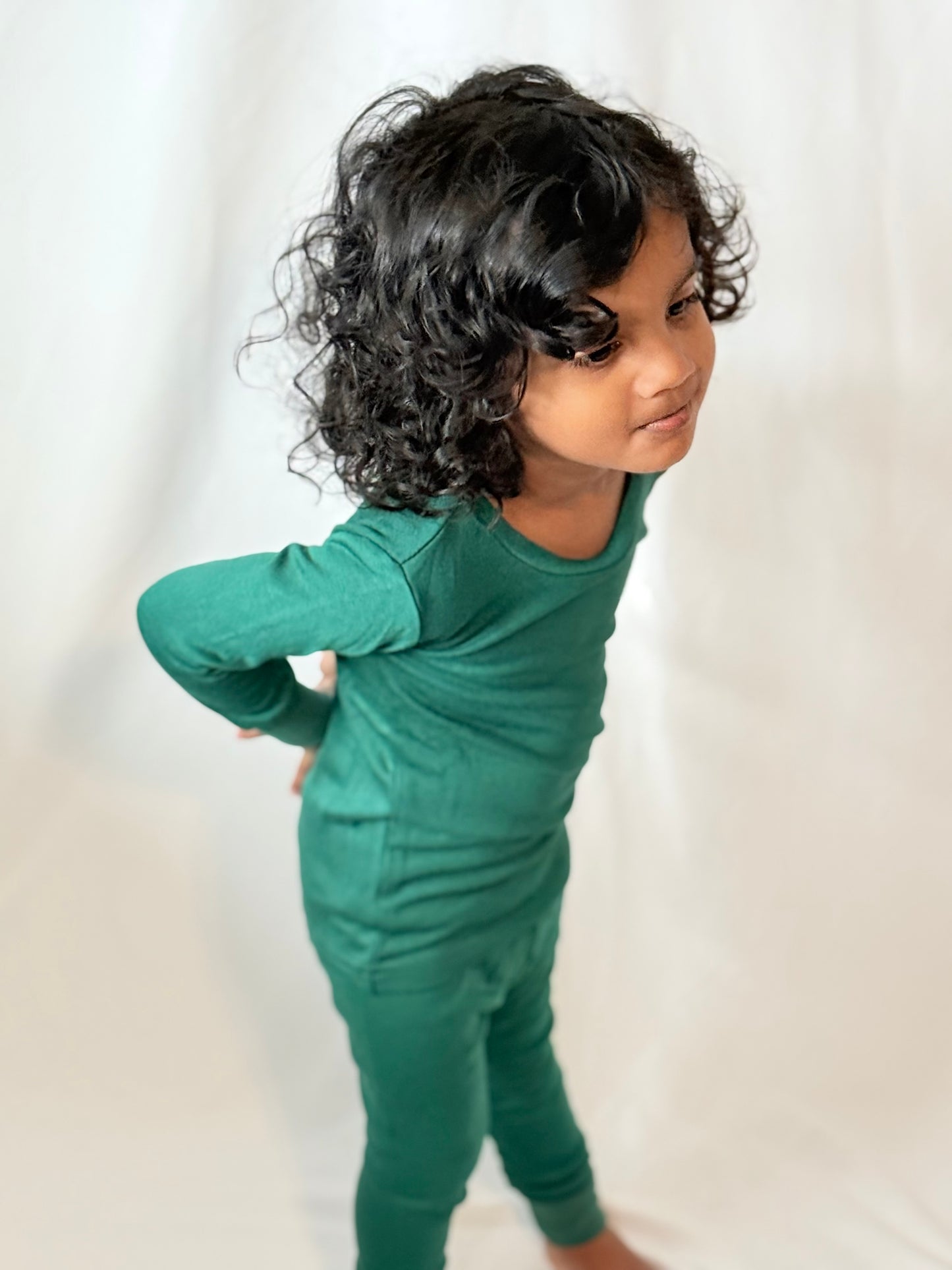 Toddler/Kids Bamboo Pajamas-Forest Green