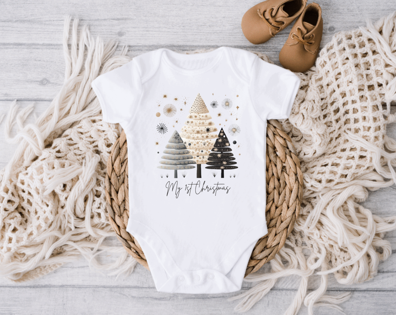 My 1st Christmas, Baby's First Christmas Neutral Outfit