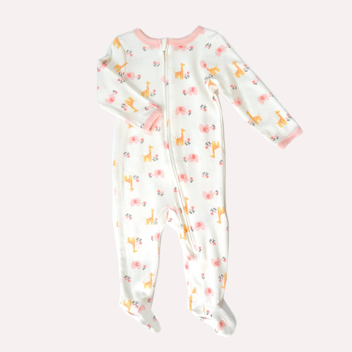 Giraffe & Flower Pattern Baby Girl Sleeper