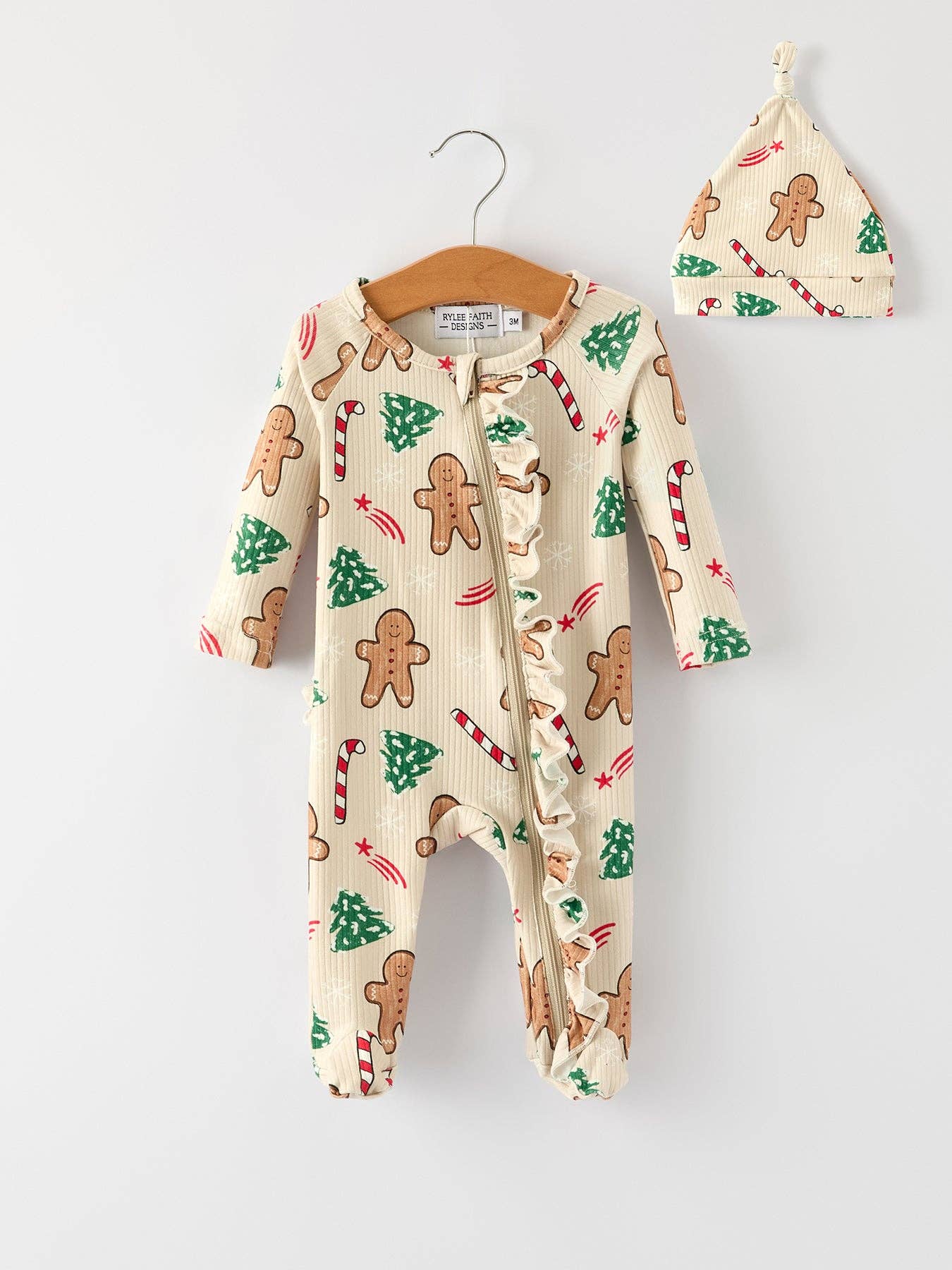 Gingerbread Christmas Romper with Nightcap
