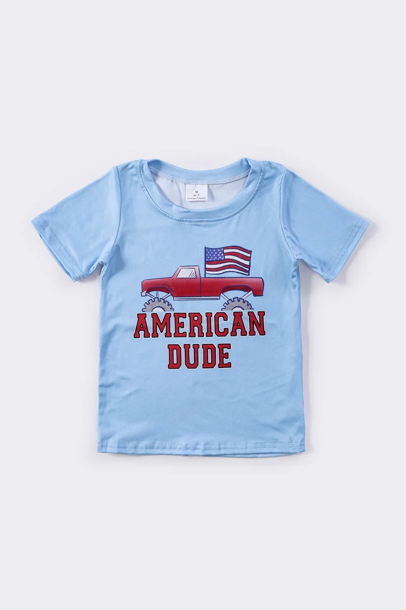 Patriotic Truck Flag Boys T