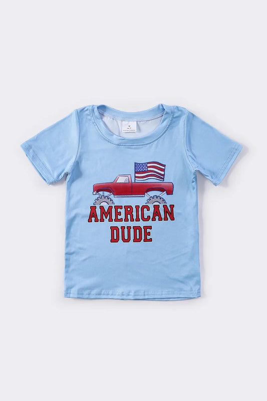 Patriotic Truck Flag Boys T