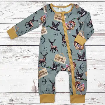 Baby Boy Gone Hunting Zip Sleeper