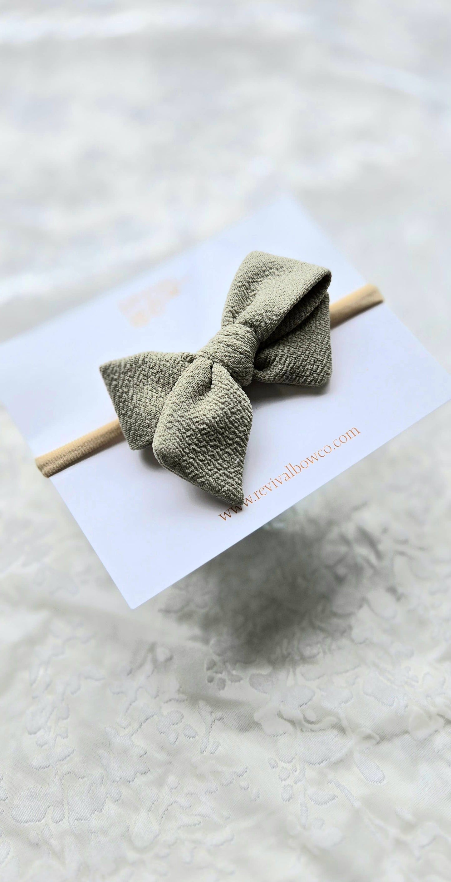 Small Bow on Headband • Dusty Sage
