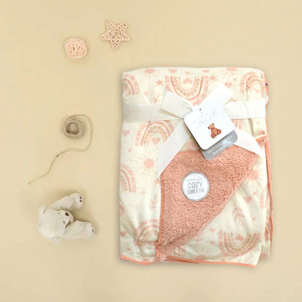 Reverse Cozy Sherpa Plush Baby Blanket