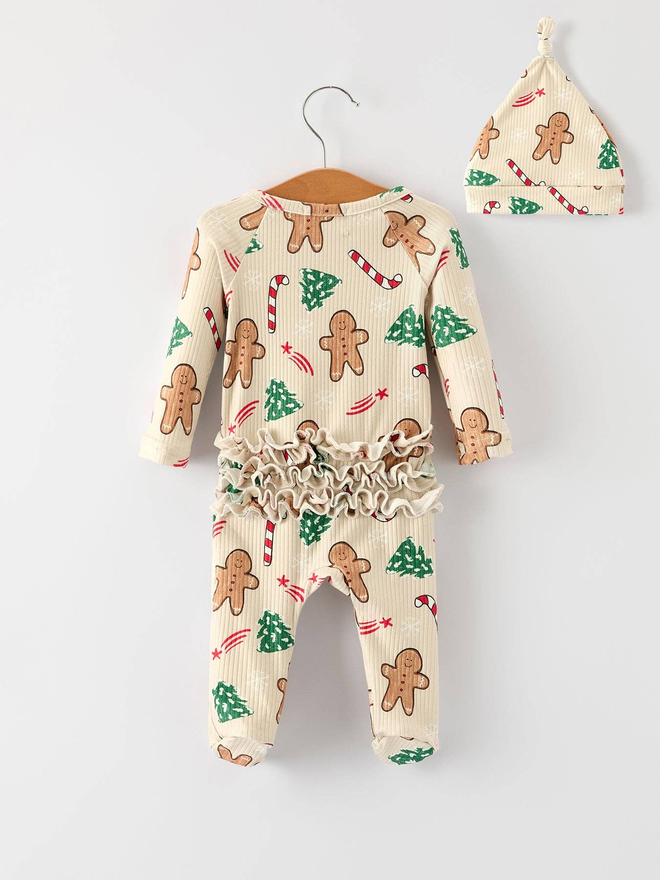 Gingerbread Christmas Romper with Nightcap