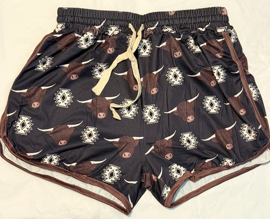 Girls Cows Printed Western Shorts