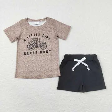 Boys A Little Dirt Never Hurt Shirts/Shorts Outfits