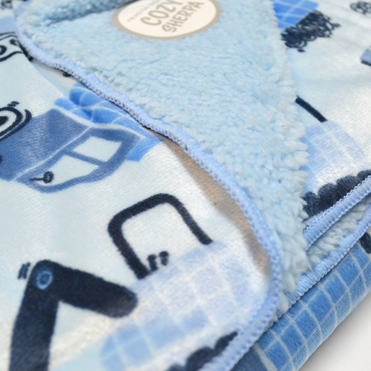 Reverse Cozy Sherpa Plush Baby Blanket