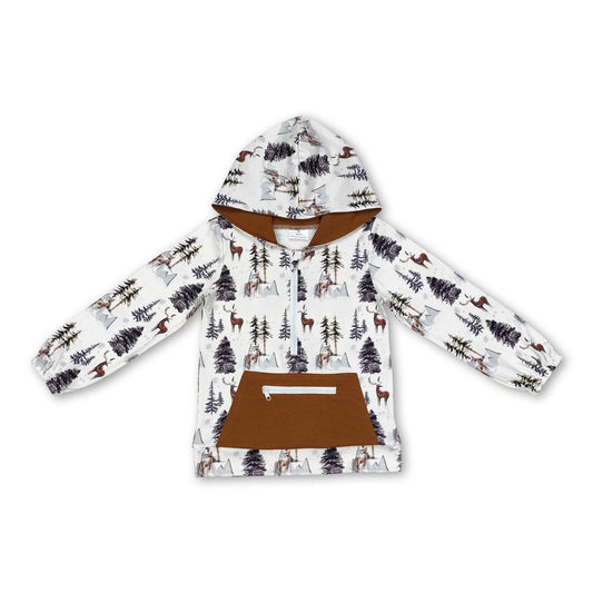 Brown/White Outdoor Boys Pullover