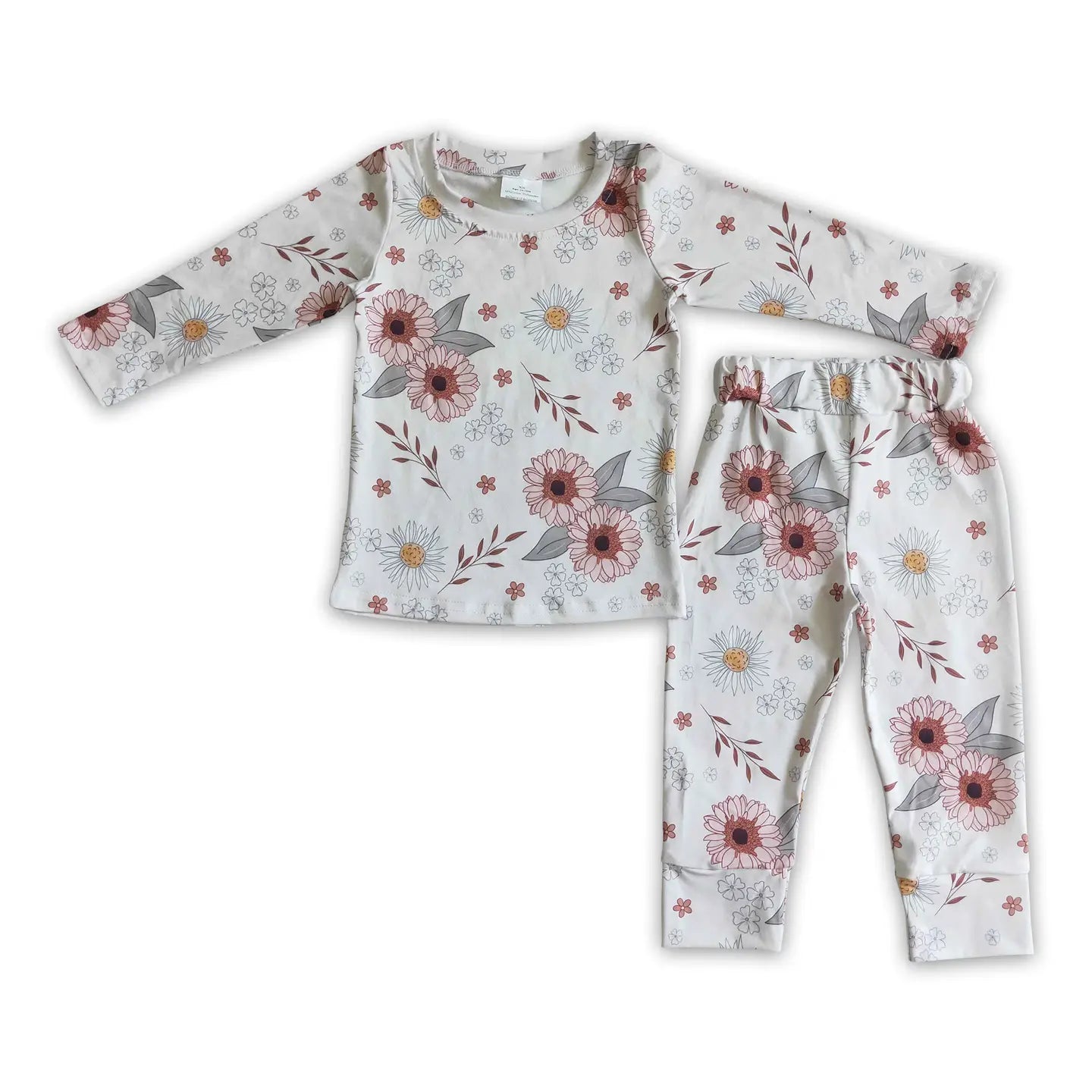 Kids Pink Flower Pajama Set