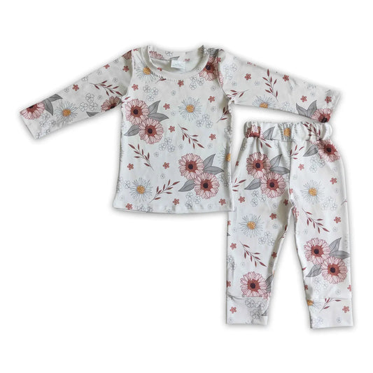 Kids Pink Flower Pajama Set