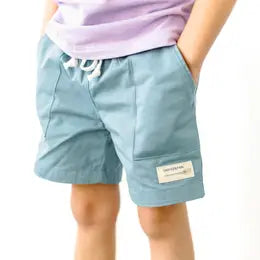 Boys Teal Shorts with Pockets, Functional Drawstring