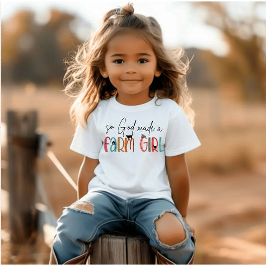 So God Made a Farm Girl White Tee