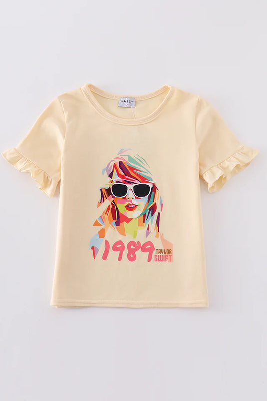 Girls Ruffled Graphic T
