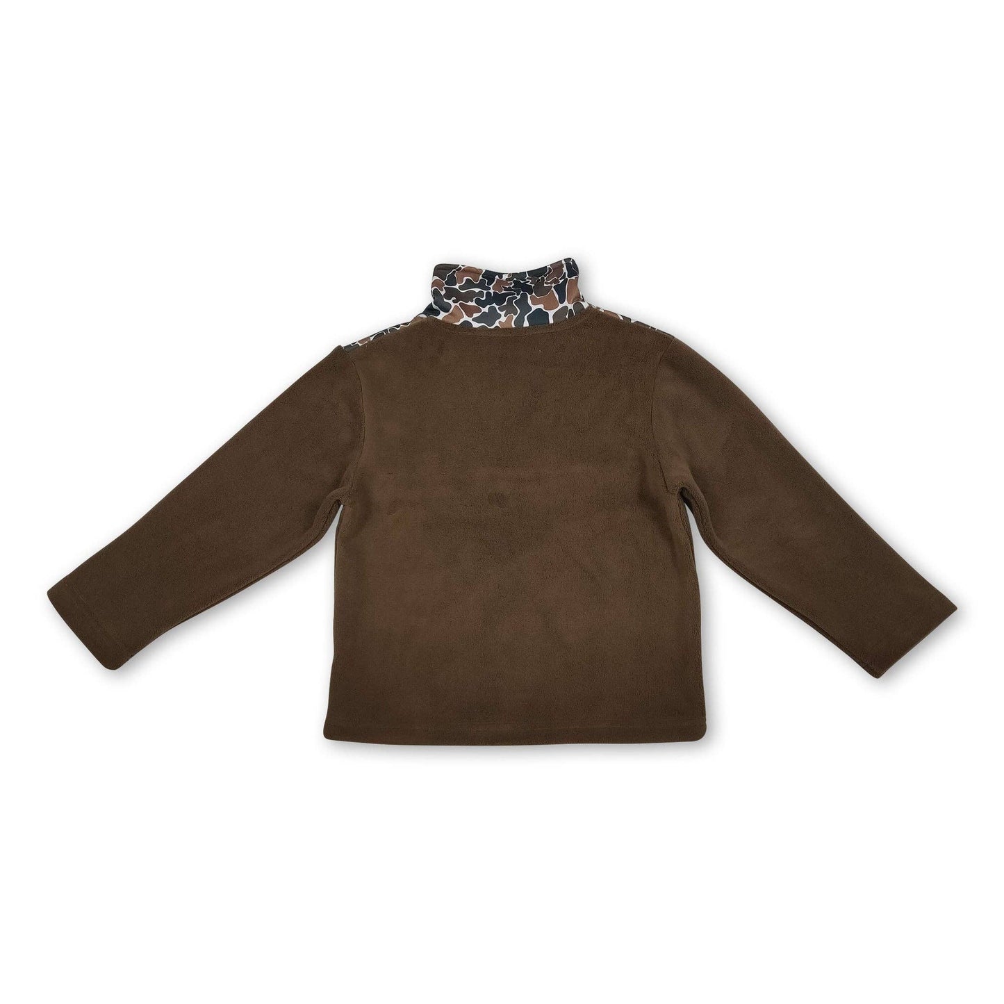Brown Camo Boys Zipper Pullover
