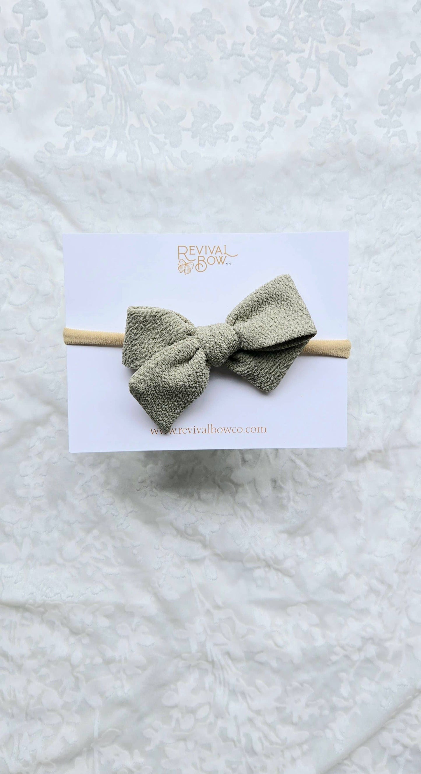 Small Bow on Headband • Dusty Sage