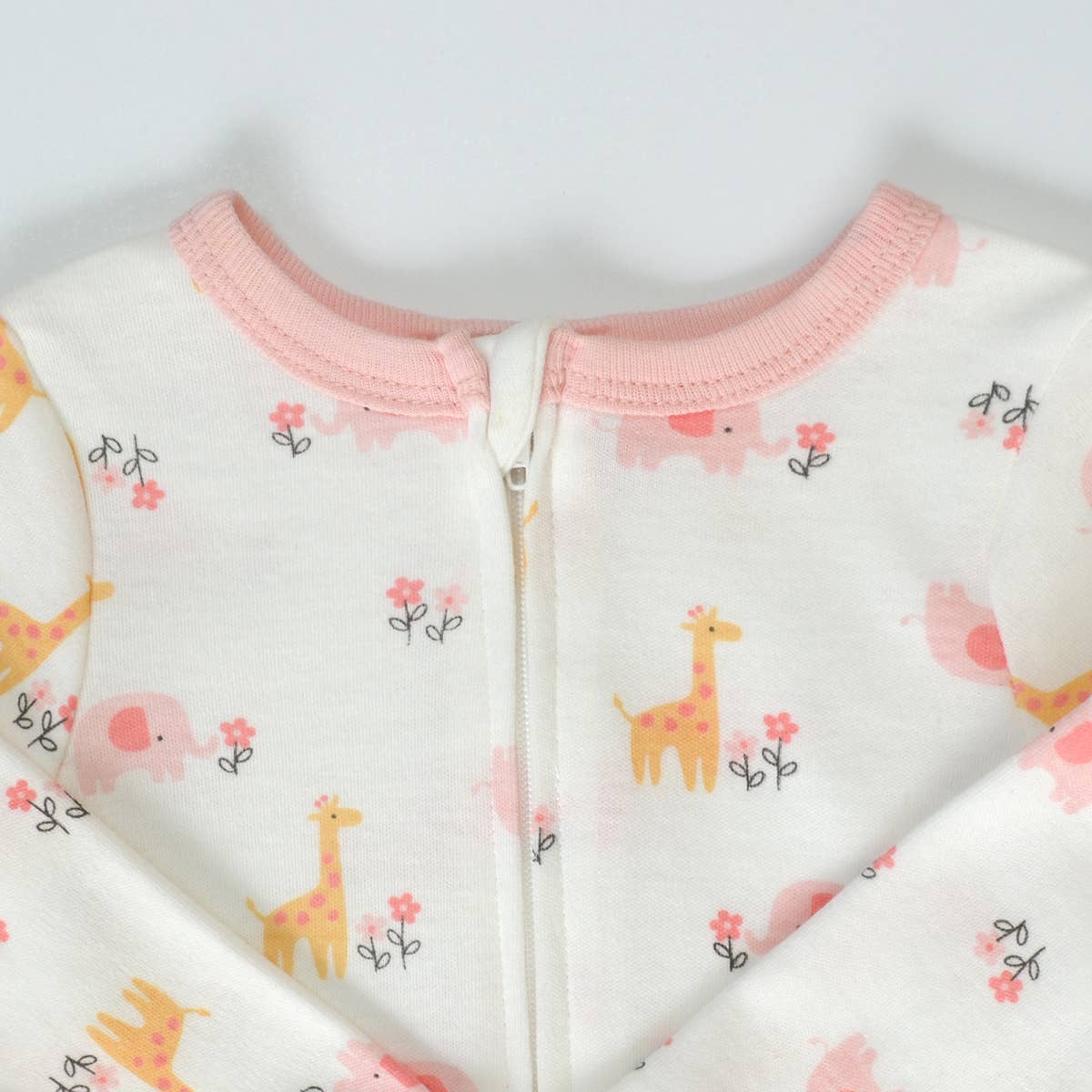Giraffe & Flower Pattern Baby Girl Sleeper